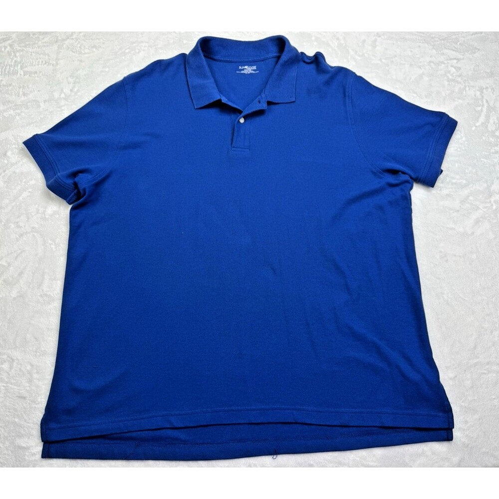 Sun River Size 2XL Mens Polo Shirt Blue Short Sleeve